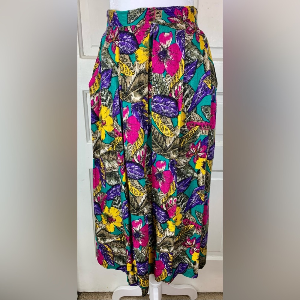 Fundamental Things Colorful Long Skirt w/ Pockets - Vintage - ILGWU(Union Made)